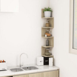 Vidaxl Wall Corner Shelf Sonoma Oak 20X20X127.5 Cm Engineered Wood - thumbnail 6