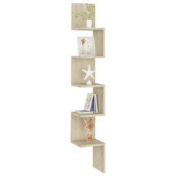 Vidaxl Wall Corner Shelf Sonoma Oak 20X20X127.5 Cm Engineered Wood - thumbnail 7