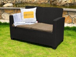 Homeology Santana Black 4 Piece Pe Rattan 4-Seater With Cushions Garden Furniture And Coffee Table Set - thumbnail 9