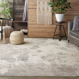 Optical 3D Ivory Grey Abstract Modern Rug For Dining Room Bedroom & Living Room-282Cm X 389Cm - thumbnail 1