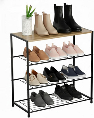 Celino 4 Tier Shoe Rack, Metal Shoe Storage Organiser Shelves With Stable Metal Frame, Shoe Organiser For Closet, Hallway - image 1