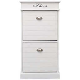 Berkfield Shoe Cabinet White 50X28X98 Cm Paulownia Wood - thumbnail 2