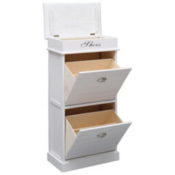 Berkfield Shoe Cabinet White 50X28X98 Cm Paulownia Wood - thumbnail 4