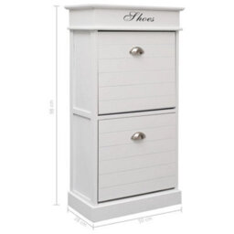 Berkfield Shoe Cabinet White 50X28X98 Cm Paulownia Wood - thumbnail 8