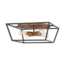 Luminosa Lighting Elstead Hinkley Fulton Multi Arm Semi Flush Ceiling Lamp Bronze With Heirloom Brass Accents - thumbnail 1