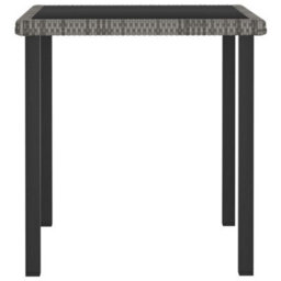 Berkfield Garden Dining Table Grey 70X70X73 Cm Poly Rattan - thumbnail 2
