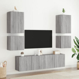 Berkfield Tv Wall Cabinet Grey Sonoma 40.5X30X40 Cm Engineered Wood - thumbnail 4