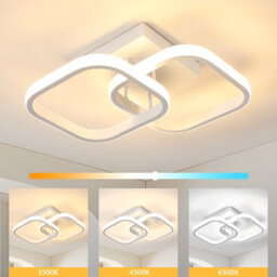 Pheashine Modern Ceiling Light, White Ceiling Light,with,tri-Color Light 3000K/4500K/6500K For Bedrooms, Living Rooms. - thumbnail 3