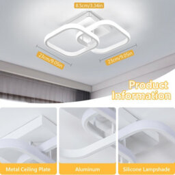 Pheashine Modern Ceiling Light, White Ceiling Light,with,tri-Color Light 3000K/4500K/6500K For Bedrooms, Living Rooms. - thumbnail 4