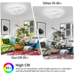 Pheashine Modern Ceiling Light, White Ceiling Light,with,tri-Color Light 3000K/4500K/6500K For Bedrooms, Living Rooms. - thumbnail 5