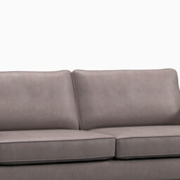 Furnishings For Less UK Bexhill Grey Faux Leather  Boxed Arm 3 Seater Sofa - thumbnail 3