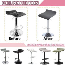 Bar Stool Cover Set Of 4, Universal Seat With Elastic Bottom, Industrial Style High Chair (4Pcs) - thumbnail 5