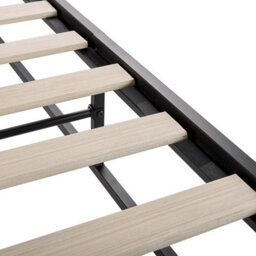 Wyld And Coco Evermore Metal Bed Frame Black Eu Super King 6Ft - Inbuilt Solid Wood Slats, Modern Industrial - thumbnail 6