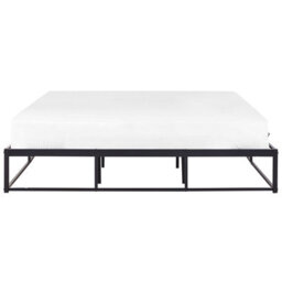 Wyld And Coco Evermore Metal Bed Frame Black Eu Super King 6Ft - Inbuilt Solid Wood Slats, Modern Industrial - thumbnail 1
