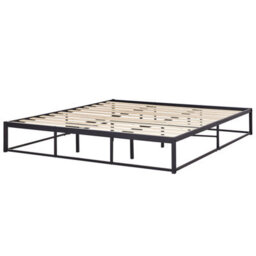 Wyld And Coco Evermore Metal Bed Frame Black Eu Super King 6Ft - Inbuilt Solid Wood Slats, Modern Industrial - thumbnail 5