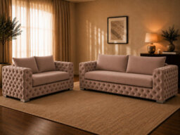 Ashton Chesterfield Sofa Taupe 3 Plus 2 Set