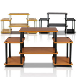 Walplus Furinno 11257Lc/bk Turn-N-Tube No Tools Entertainment Center, Light Cherry/black - thumbnail 4