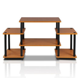 Walplus Furinno 11257Lc/bk Turn-N-Tube No Tools Entertainment Center, Light Cherry/black - thumbnail 2