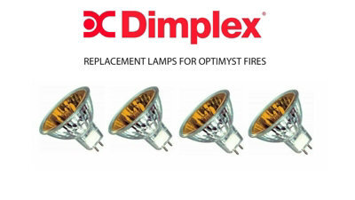 Dimplex Optimyst Amber 50W 12V Mr16 Lamp Optimyst Fires Pack Of 4 Lamps 7511055