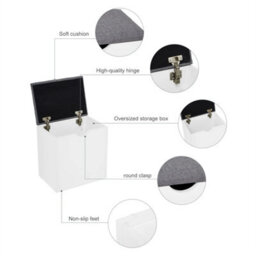 White  Wooden Dining Table & Chairs Set Space Saving - thumbnail 6