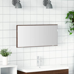 Walplus Bathroom Mirror Brown Oak 80 X 8.5 X 37 Cm Engineered Wood