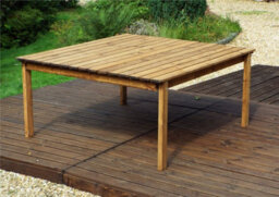 Charles Taylor 8 Seater Wooden Square Garden Dining Table & Chairs Parasol Green - thumbnail 8