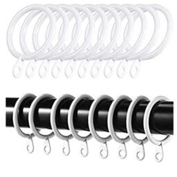 Homeelabador 45mm Extra Large White Colour Pole Curtain Rings With Eyelet - Pack Of 24