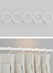 Homeelabador 45mm Extra Large White Colour Pole Curtain Rings With Eyelet - Pack Of 24 - thumbnail 2