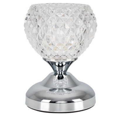 Valuelights Modern Silver Chrome & Decorative Glass Bedside Touch Table Lamp - Includes 3W Led Dimmable G9 Bulb 6000K Cool White - image 1