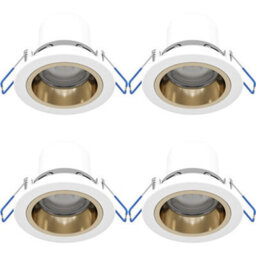 Loops 4 Pack Elegant Modern White And Gold Indoor Ceiling Spotlight For Stylish Homes