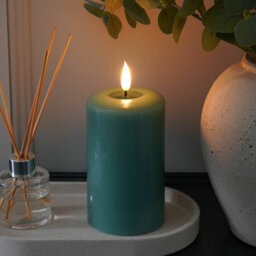 Festive Lights Ember™ Battery Signature Sage Green Candle, 10Cm - thumbnail 3