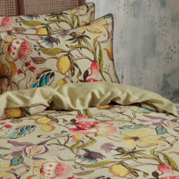Ew By Edinburgh Weavers Morton Floral Cotton Sateen Duvet Cover Set, Double, Beige - thumbnail 3
