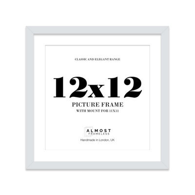 "12X12"" Light Grey Picture Frame - 12X12"" Square Frame With 11X11"" Mount For 12X12""/11X11"" Pictures Moderrn Style Thin Edge, 1 Pack" - image 1
