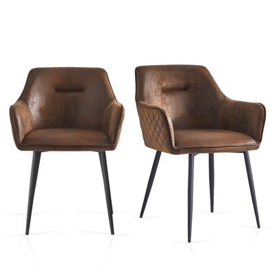 Sonara Dining Chair Faux Leather Modern Style For Dining Room Set Of 2 - image 1