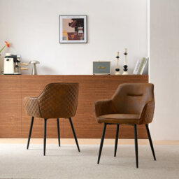 Sonara Dining Chair Faux Leather Modern Style For Dining Room Set Of 2 - thumbnail 3