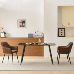 Sonara Dining Chair Faux Leather Modern Style For Dining Room Set Of 2 - thumbnail 2