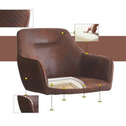 Sonara Dining Chair Faux Leather Modern Style For Dining Room Set Of 2 - thumbnail 6