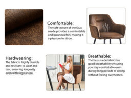 Sonara Dining Chair Faux Leather Modern Style For Dining Room Set Of 2 - thumbnail 5