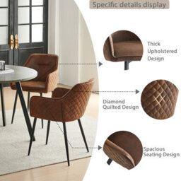 Sonara Dining Chair Faux Leather Modern Style For Dining Room Set Of 2 - thumbnail 4