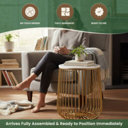 Garden Market Place Marble Top Coffee Table - Ideal For The Home, Patio,garden Or A Cafe - thumbnail 4