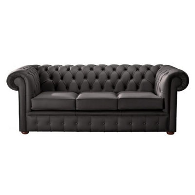 Chesterfield 3 Seater Shelly Havannah Leather Sofa Bespoke In Classic Style - image 1