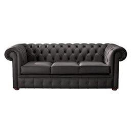 Chesterfield 3 Seater Shelly Havannah Leather Sofa Bespoke In Classic Style - thumbnail 1