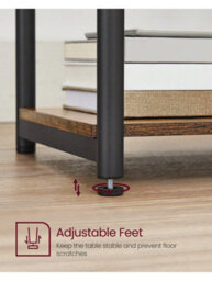 Vasagle End Table With 3 Tiers, Bedside Table, Nightstand For Living Room, Bedroom, Office, Rustic Brown - thumbnail 8