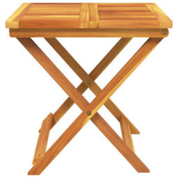 Walplus Outdoor Folding Garden Table - 50X50X50 Cm Solid Acacia Wood, Natural Colour - Perfect For Patio, Family & Friends Gatherings - thumbnail 5