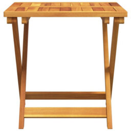 Walplus Outdoor Folding Garden Table - 50X50X50 Cm Solid Acacia Wood, Natural Colour - Perfect For Patio, Family & Friends Gatherings - thumbnail 4