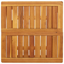 Walplus Outdoor Folding Garden Table - 50X50X50 Cm Solid Acacia Wood, Natural Colour - Perfect For Patio, Family & Friends Gatherings - thumbnail 8