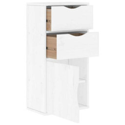 Berkfield Side Cabinet With Drawers Odda White 40X24X79 Cm Solid Wood Pine - thumbnail 5