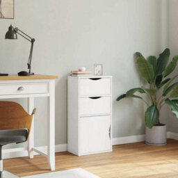 Berkfield Side Cabinet With Drawers Odda White 40X24X79 Cm Solid Wood Pine - thumbnail 4