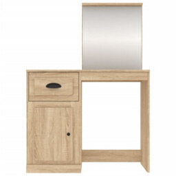 Berkfield Dressing Table With Mirror Sonoma Oak 90X50X132.5 Cm Engineered Wood - thumbnail 6