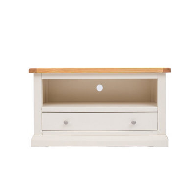 Cabinet Bits Castelli Off White 1 Drawer Tv Cabinet Chrome Knob - image 1